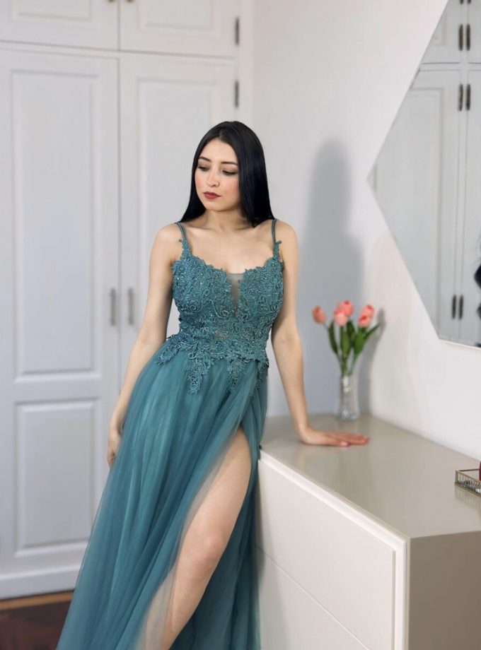Vestido Tul Largo Abertura