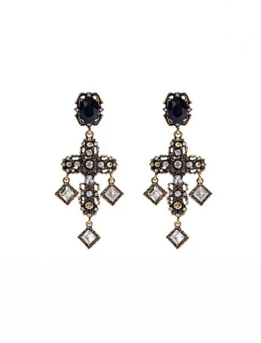 Pendientes Cruz Cristales