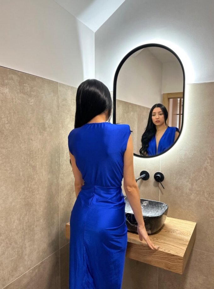 Vestido Seda Escote Nudo