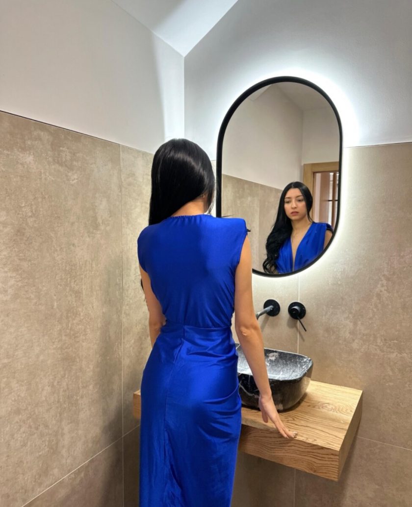 Vestido Seda Escote Nudo - Imagen 4