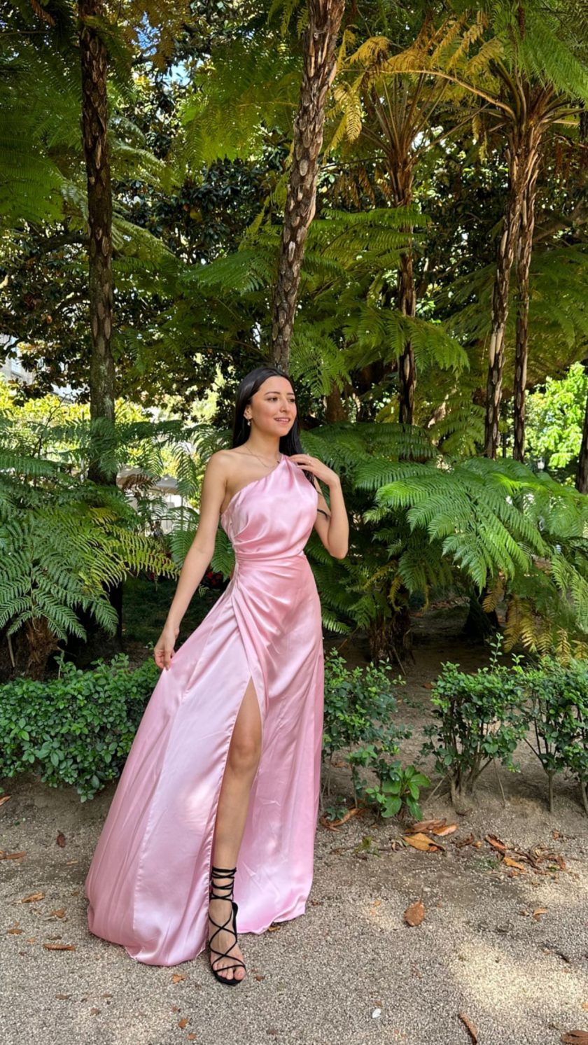 Vestido Asimétrico Seda Cola - Imagen 36