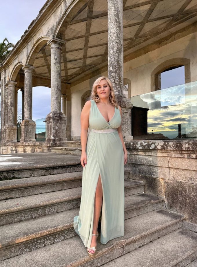 Vestido Tul Basic Cintura Brillos