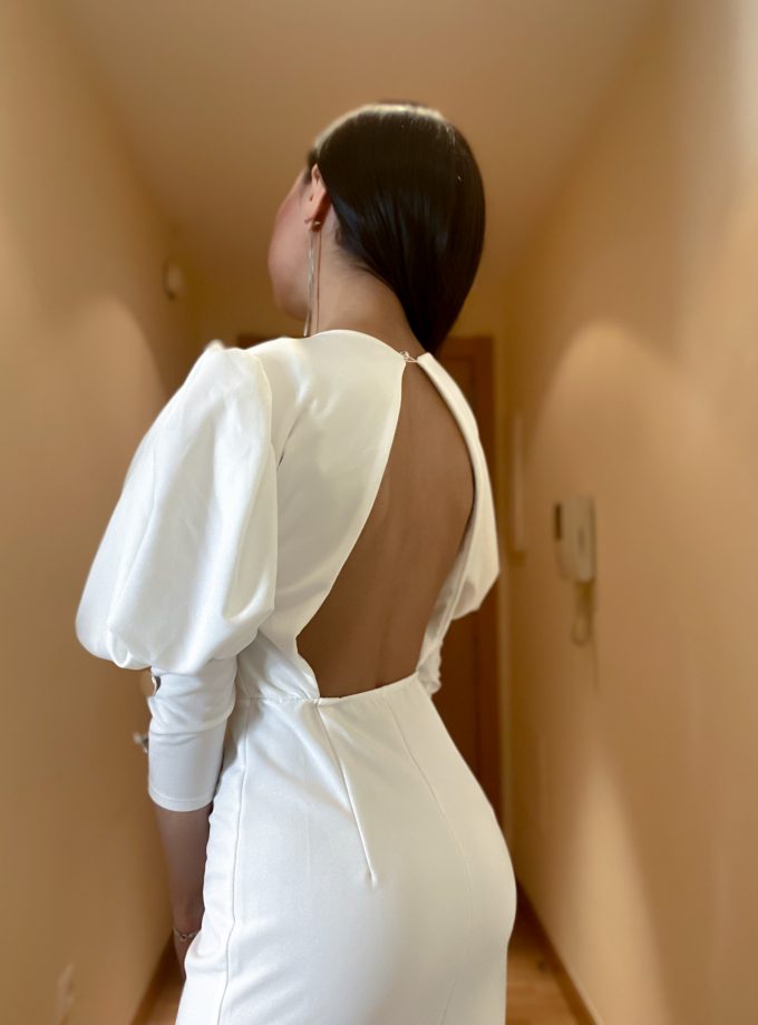 Vestido Midi Botones Novia