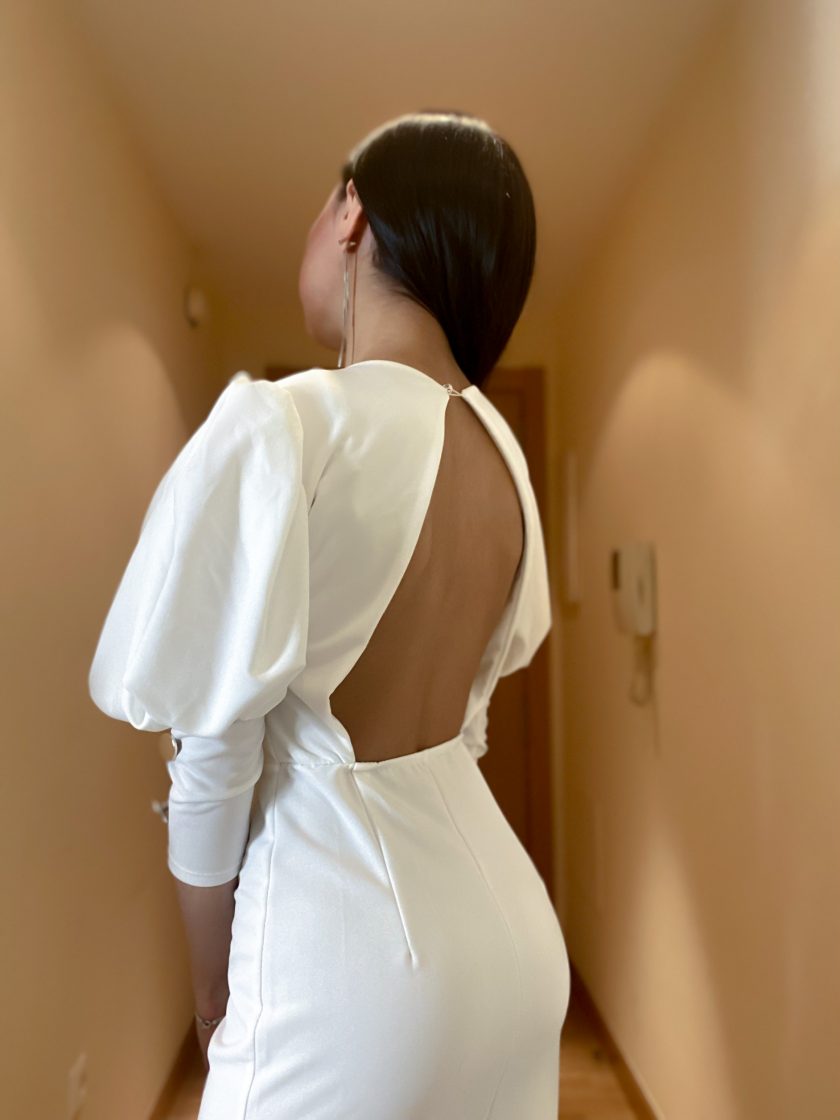 Vestido Midi Botones Novia - Imagen 2