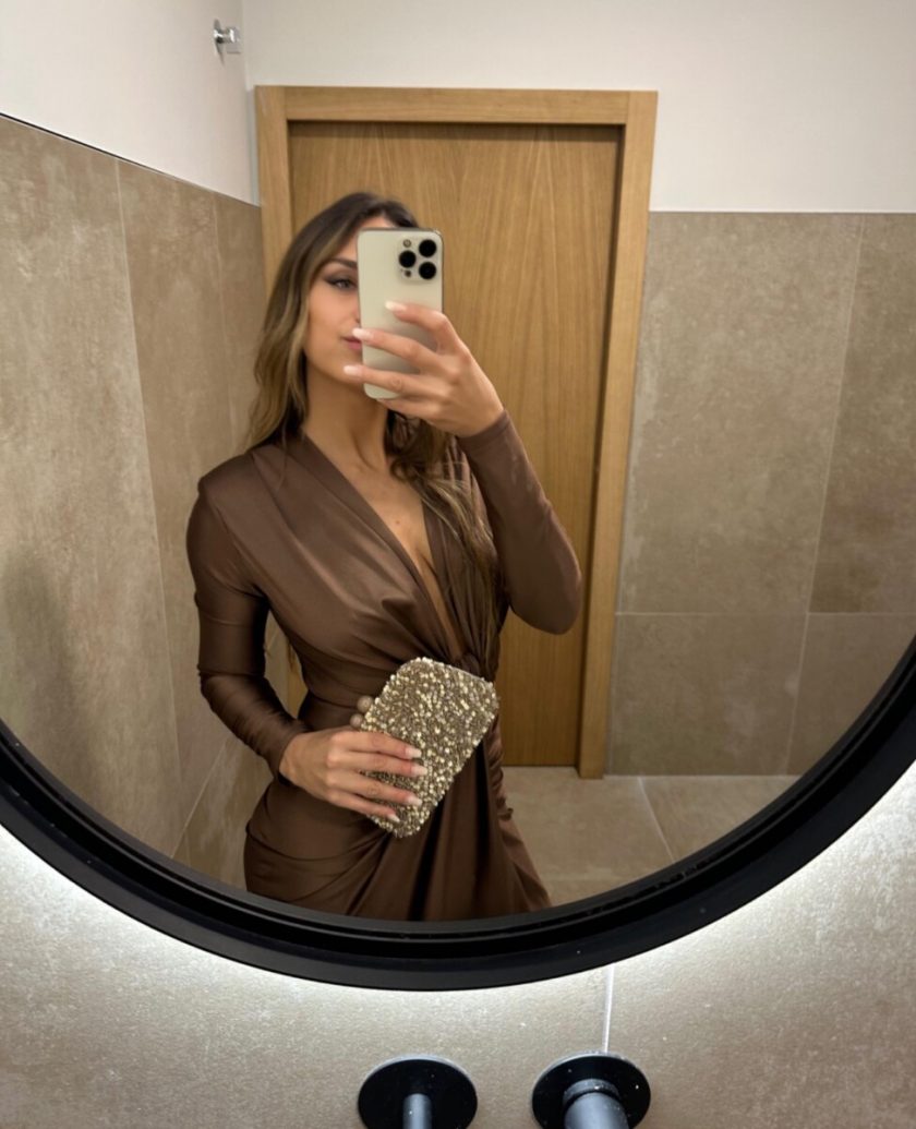 Vestido Seda Escote Nudo Mangas - Imagen 23