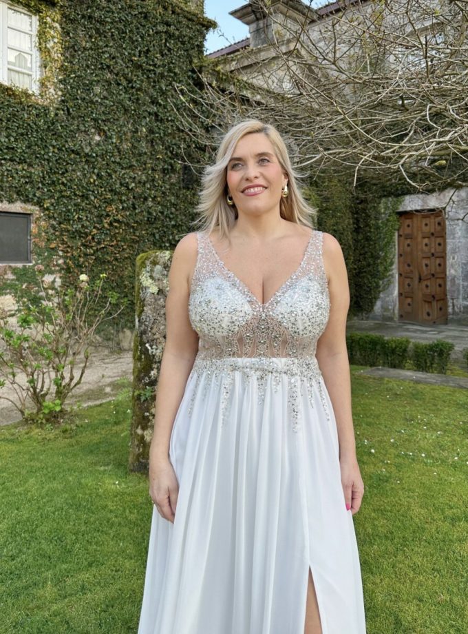 Vestido Novia Princesa transparencias