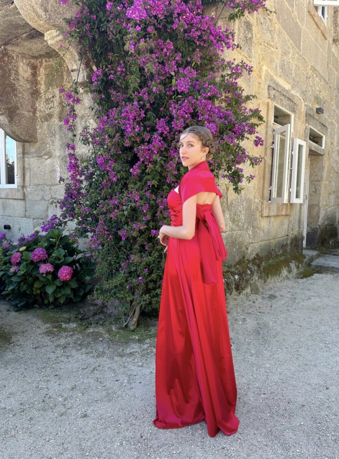 Vestido Seda Escote Corazón