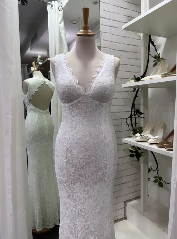 Vestido Encaje Sirena Espalda Novia