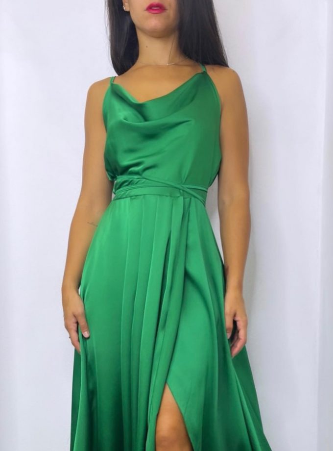 Vestido Seda Pliegues