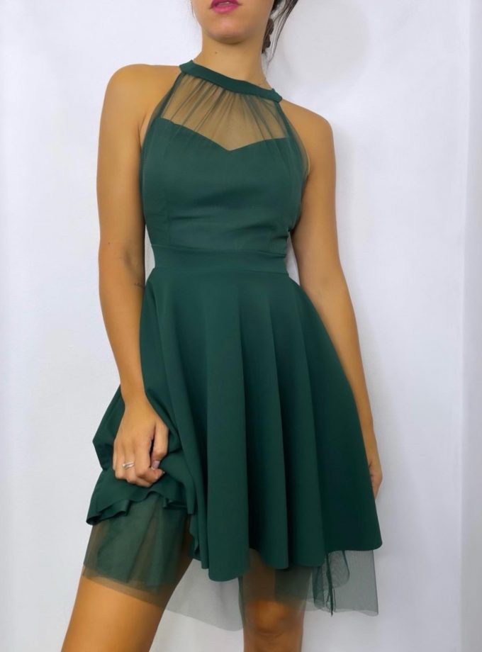Vestido Halter Vuelo Tul