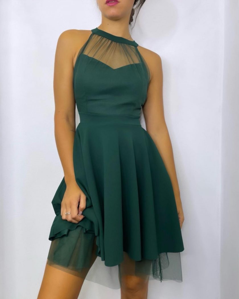 Vestido Halter Vuelo Tul