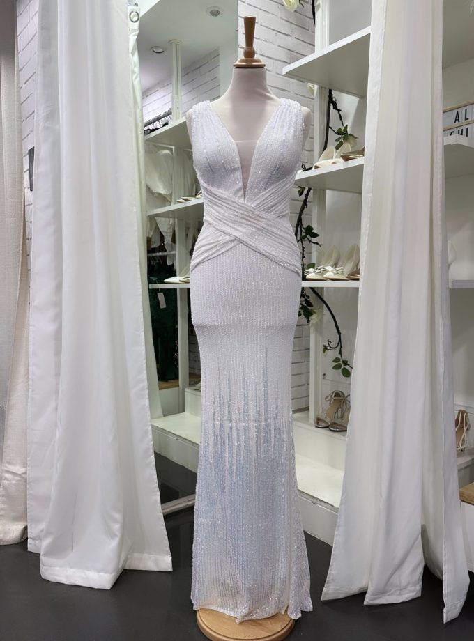 Vestido Novia Lentejuelas Cruzado