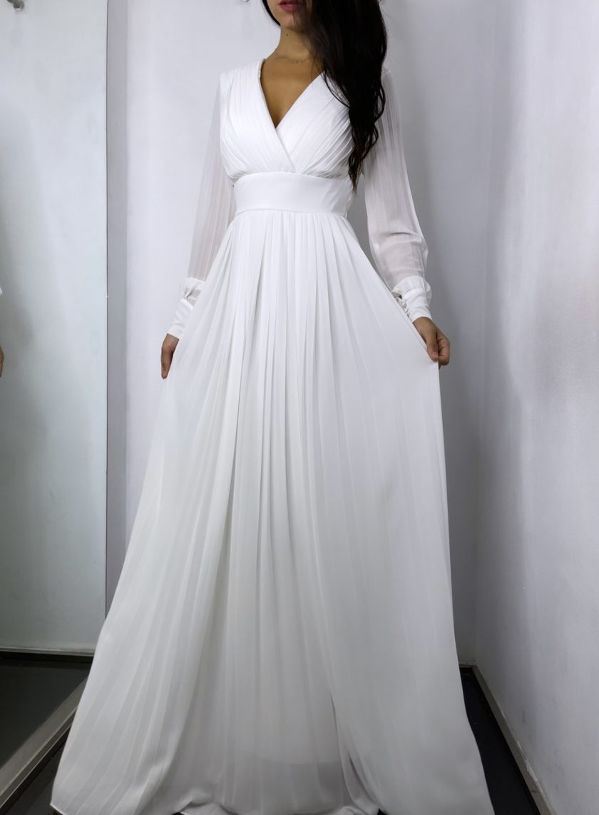 Vestido Tablas Espalda Novia