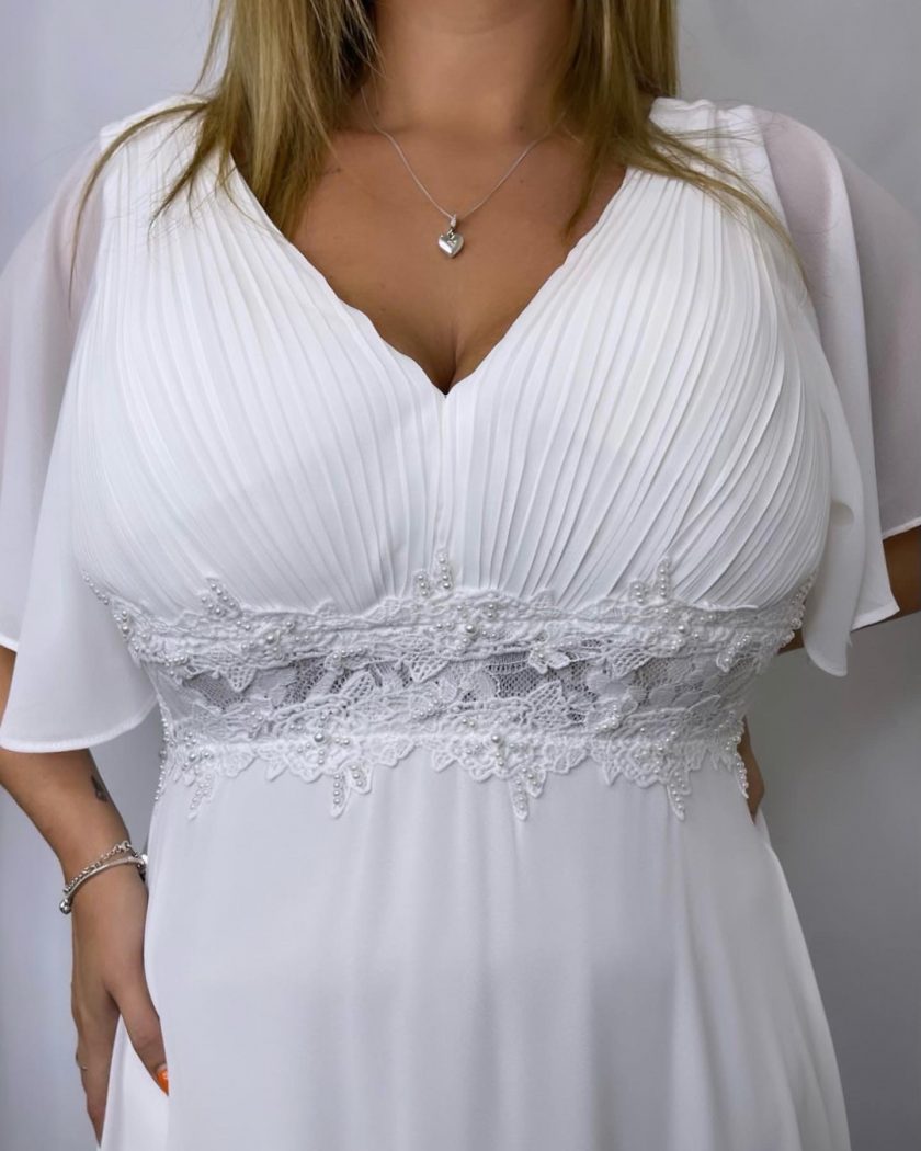 Vestido Curvy Cintura Encaje Novia - Imagen 4