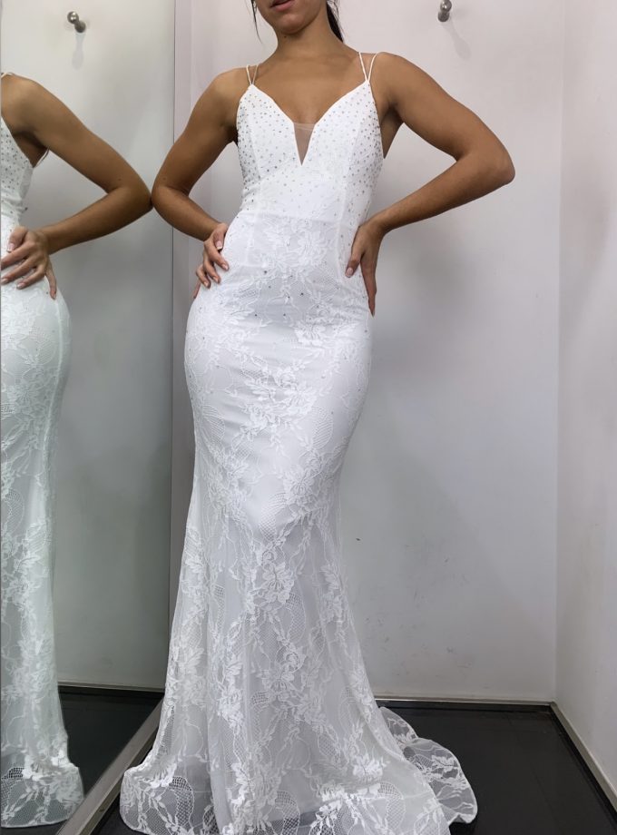 Vestido Sirena Espalda Cruzada Novia