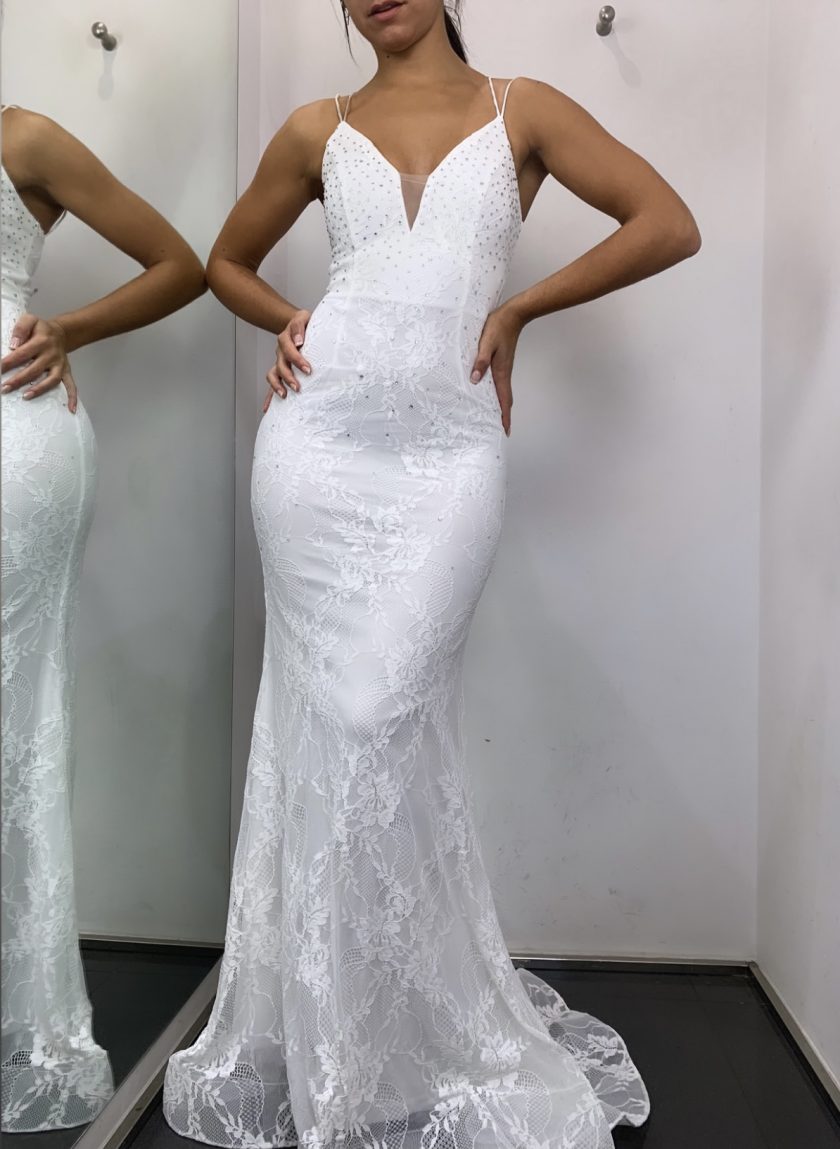 Vestido Sirena Espalda Cruzada Novia - Imagen 4