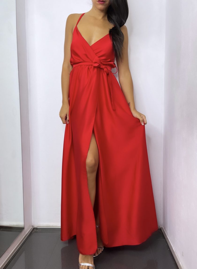 Vestido Seda Cruzado - Imagen 6