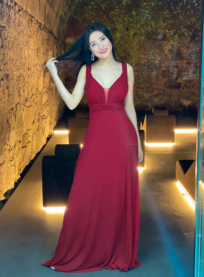 Vestido Espalda Flores