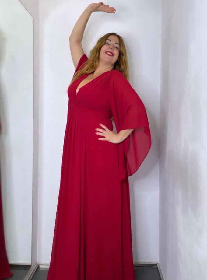 Vestido Gasa Mangas Curvy