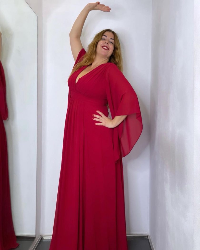 Vestido Gasa Mangas Curvy - Imagen 30