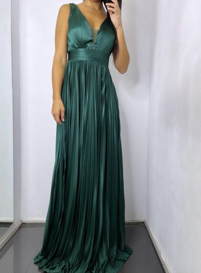 Vestido Seda Plisado