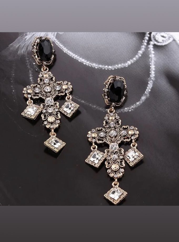 Pendientes Cruz Cristales