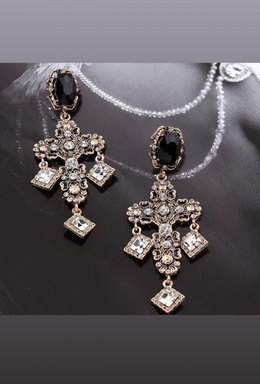 Pendientes Cruz Cristales