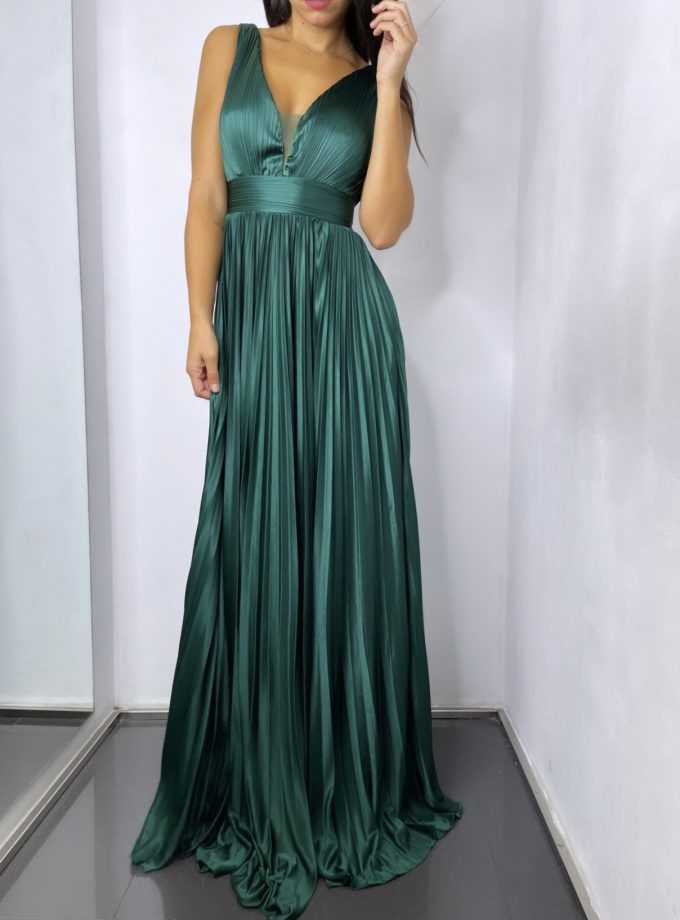 Vestido Seda Plisado