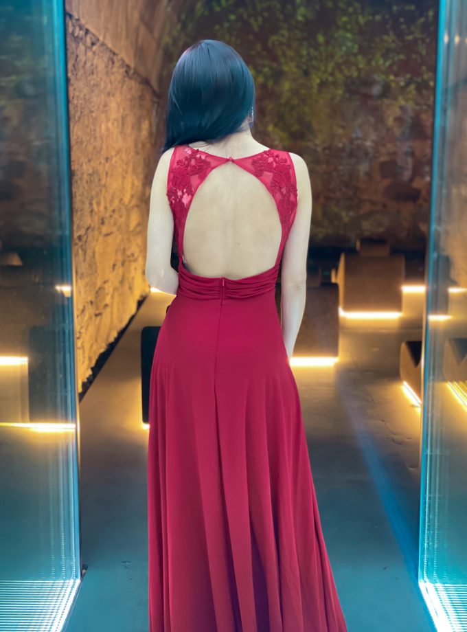 Vestido Espalda Flores