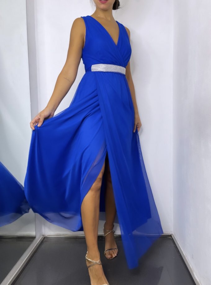 Vestido Tul Basic Cintura Brillos