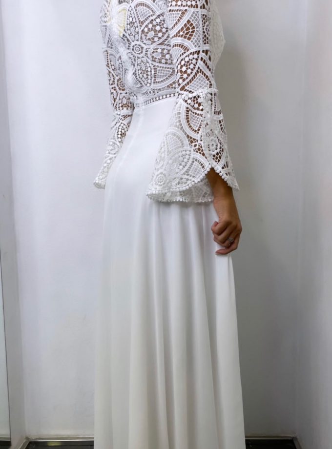 Vestido Ibiza Mangas Volante Novia