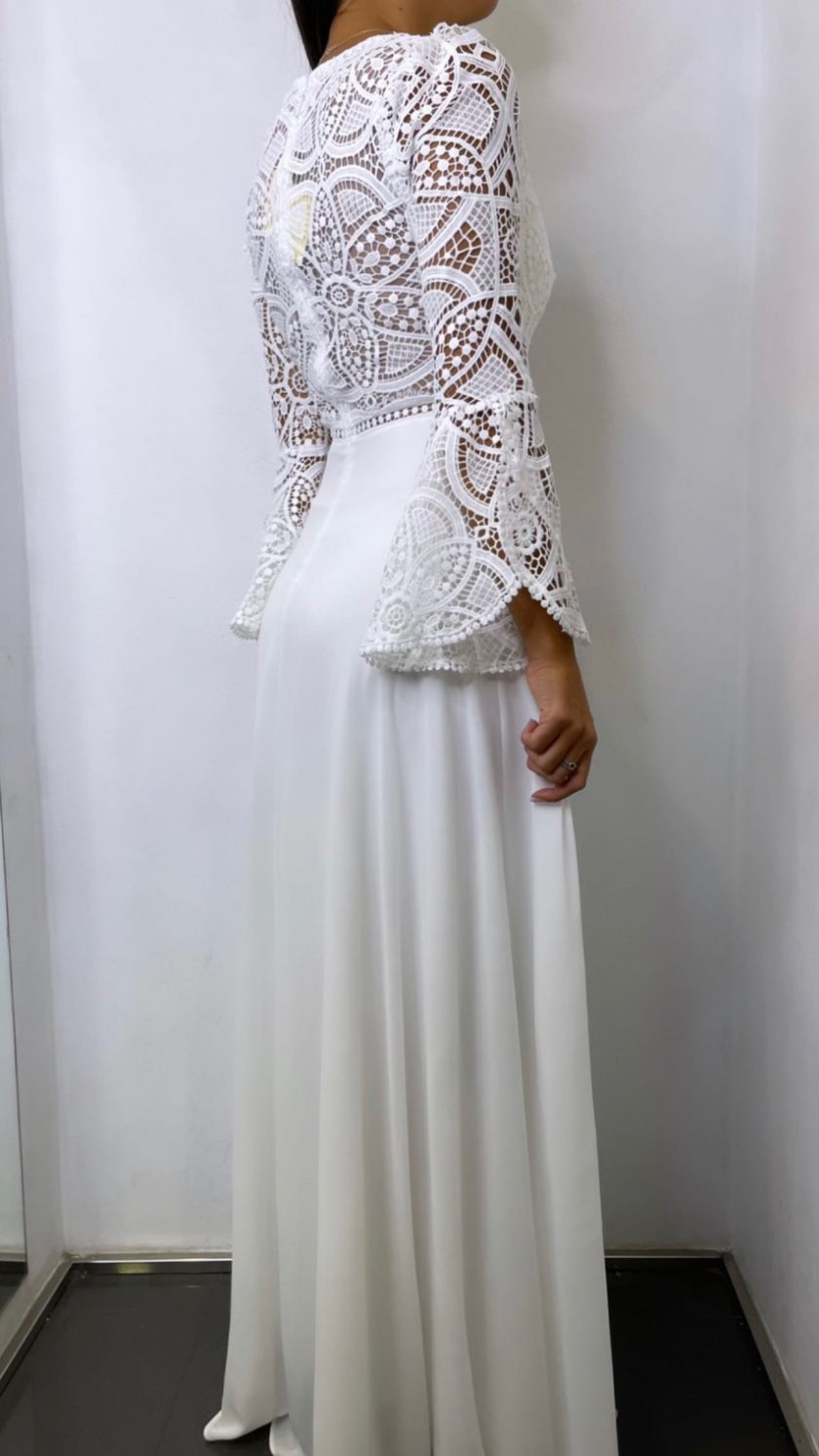 Vestido Ibiza Mangas Volante Novia - Imagen 2