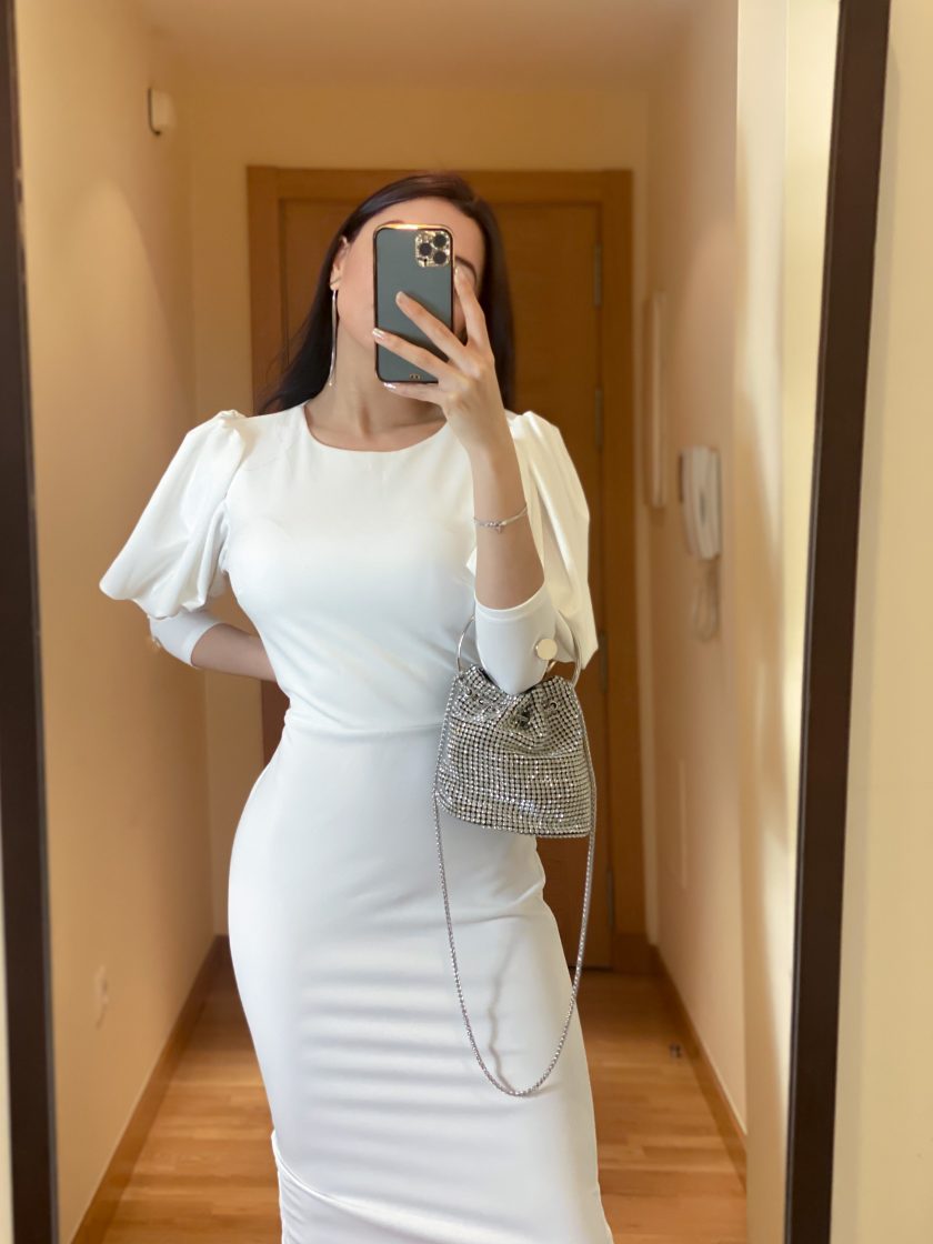 Vestido Midi Botones Novia - Imagen 4