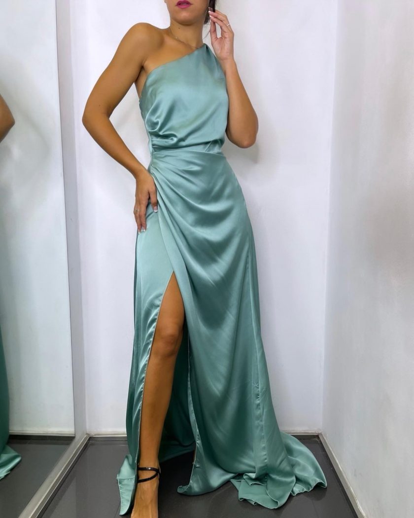 Vestido Asimétrico Seda Cola - Imagen 22