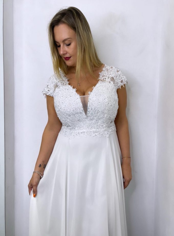 Vestido Encaje Brillos Curvy Novia