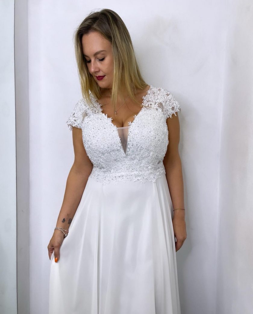 Vestido Encaje Brillos Curvy Novia - Imagen 12