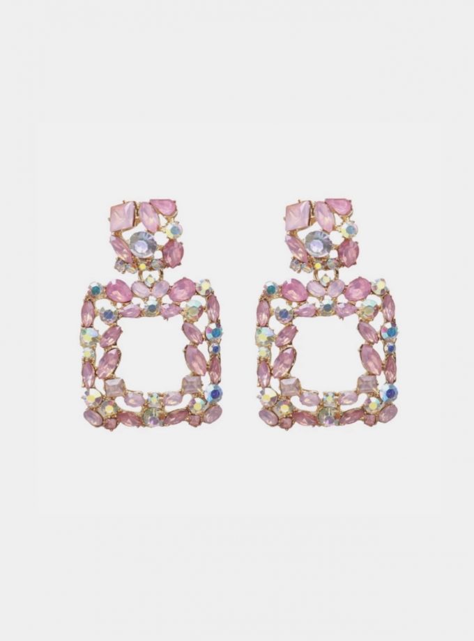 Pendientes Square Joya Rosa