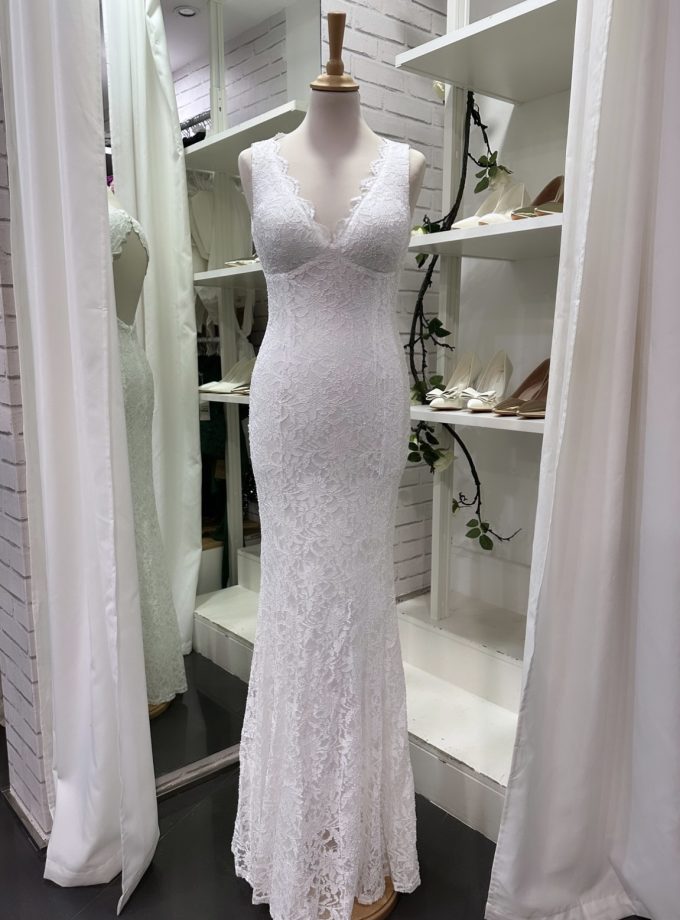 Vestido Encaje Sirena Espalda Novia