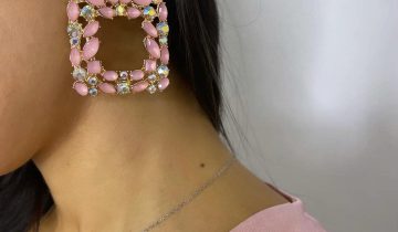 Pendientes Square Joya Rosa