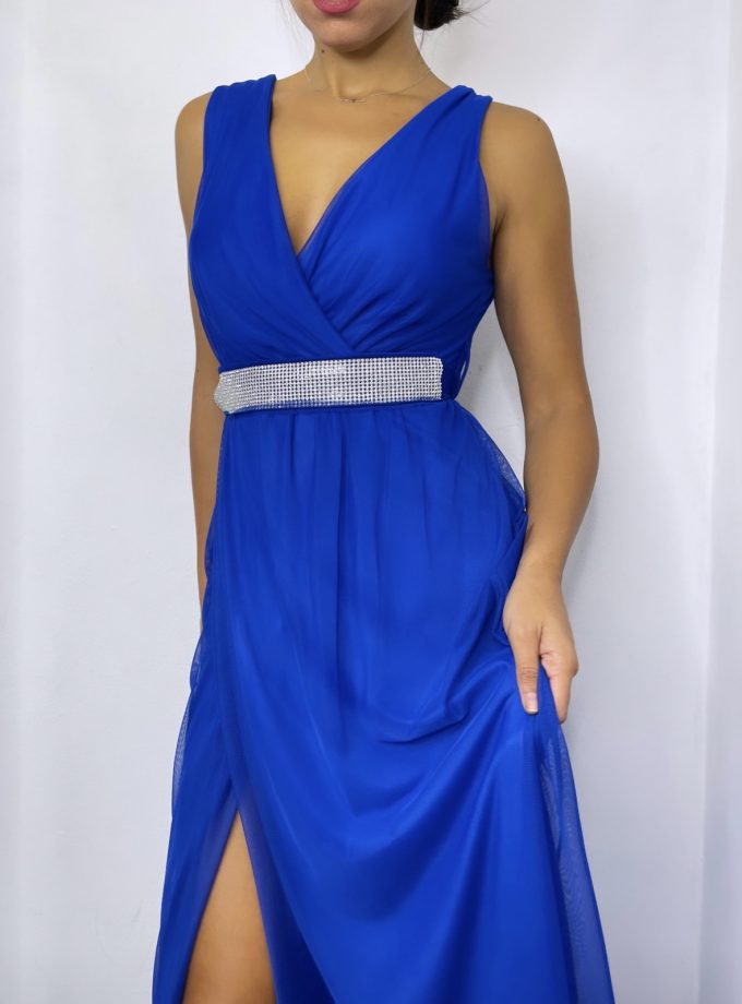 Vestido Tul Basic Cintura Brillos