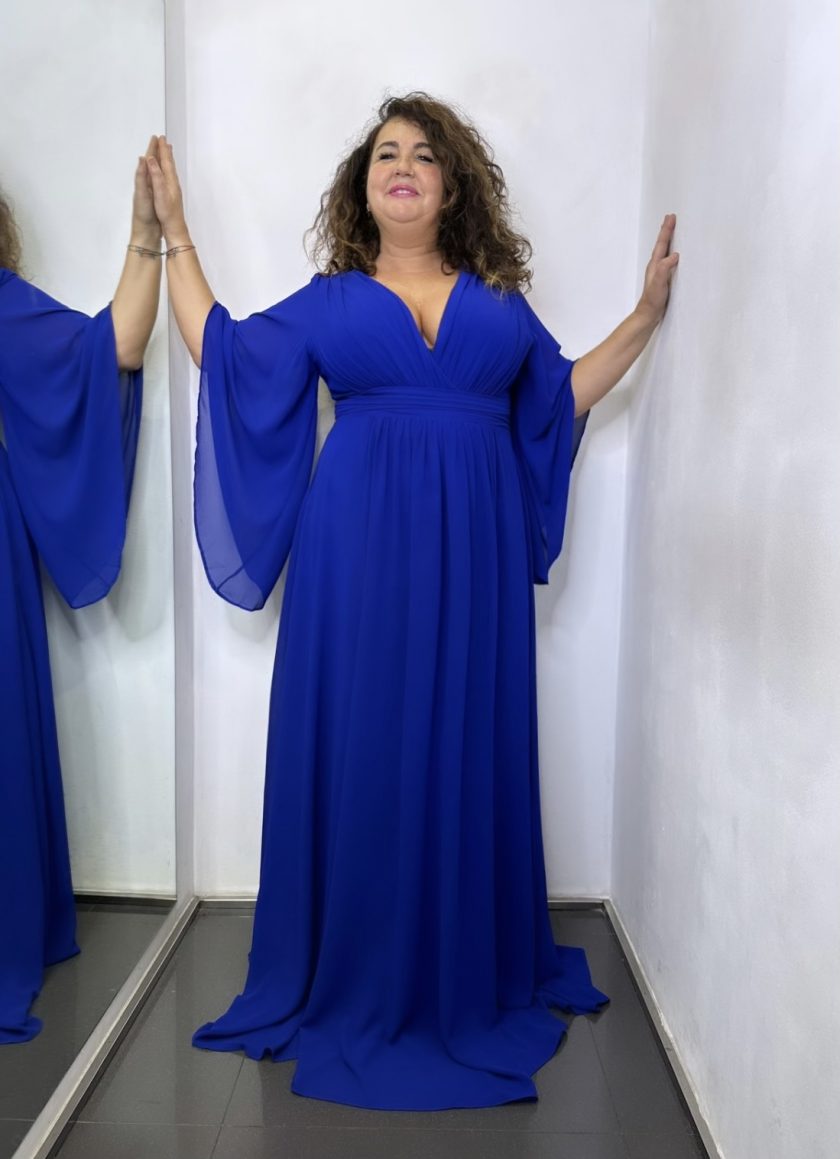 Vestido Gasa Mangas Curvy - Imagen 7