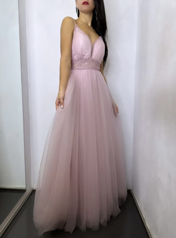 Vestido Tul Encaje Cintura