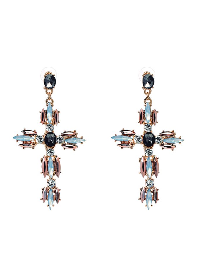 Pendientes Cruz Cristal