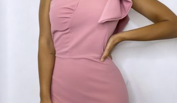 Vestido Midi Volante Hombro