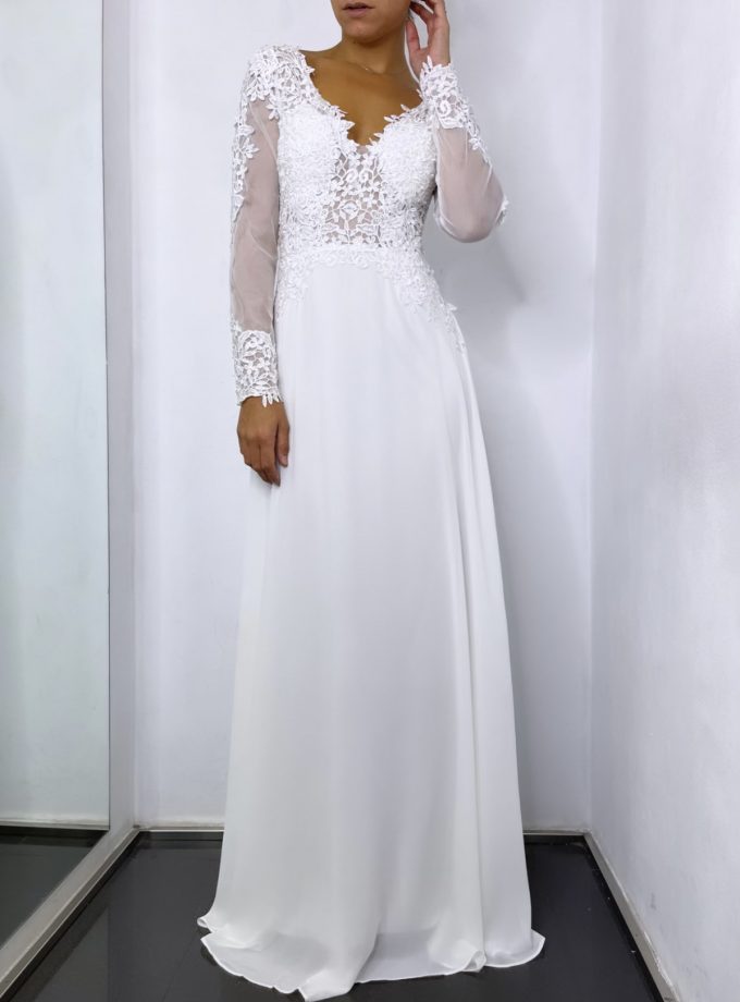 Vestido Dama Mangas Novia