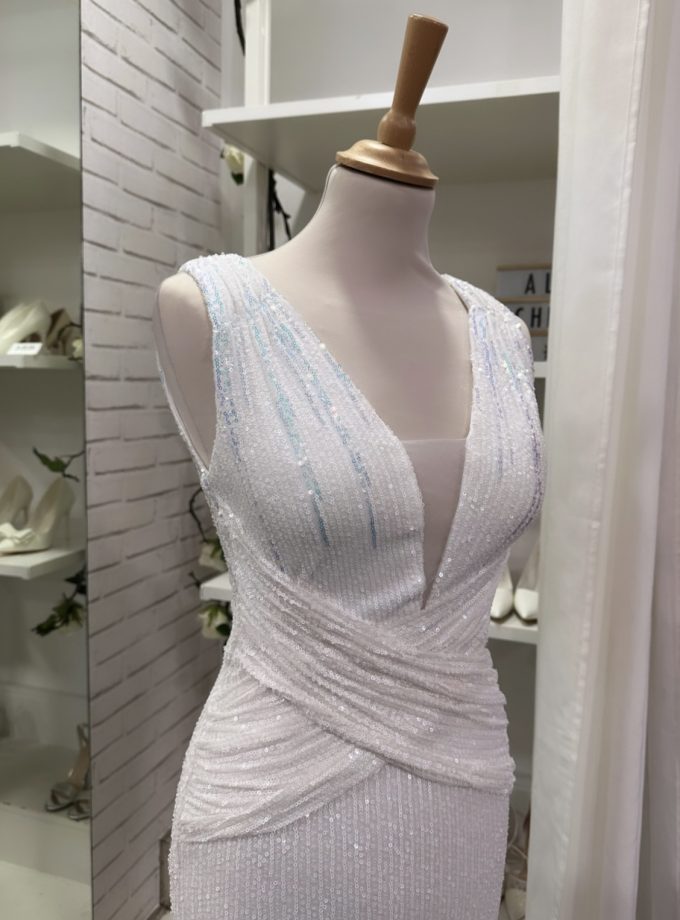 Vestido Lentejuelas Cruzado Oro