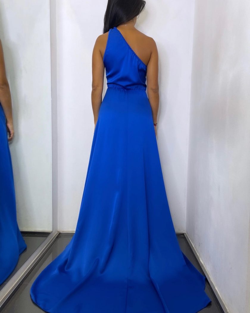 Vestido Asimétrico Seda Cola - Imagen 12