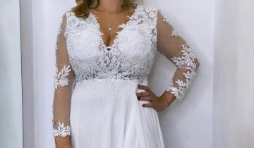 Vestido Dama Mangas Abertura Novia Curvy