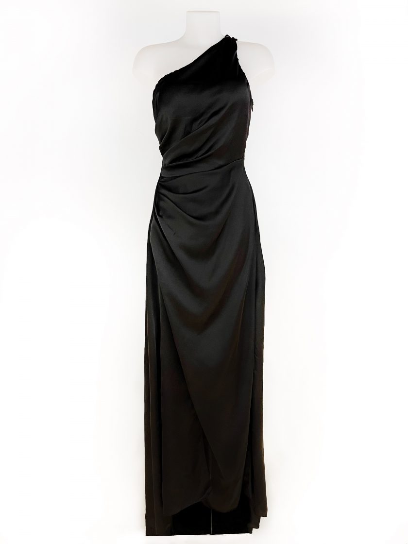 Vestido Asimétrico Seda Cola - Imagen 9