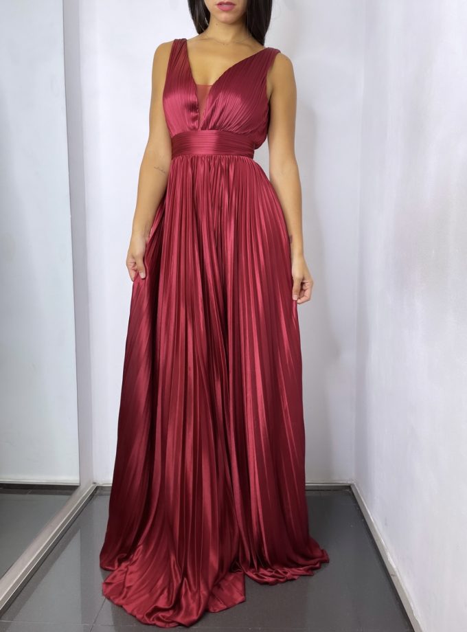 Vestido Seda Plisado